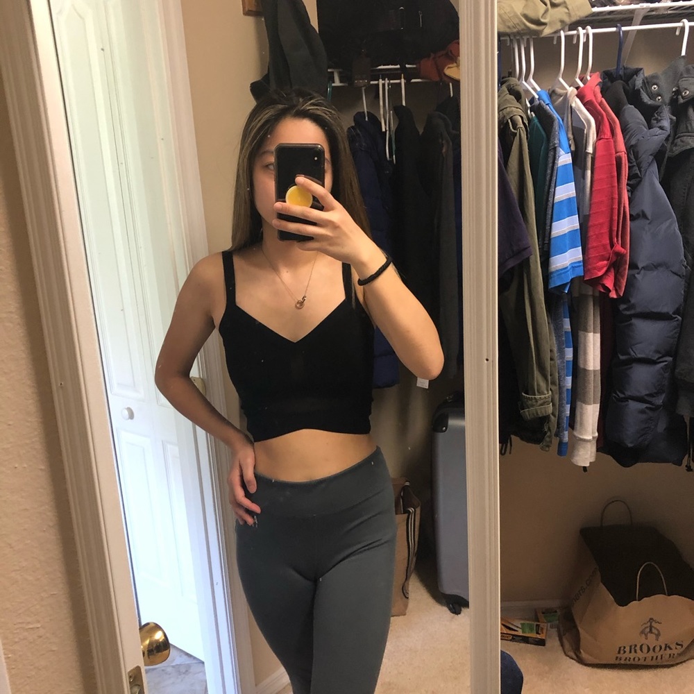 Bebe black crop top size S